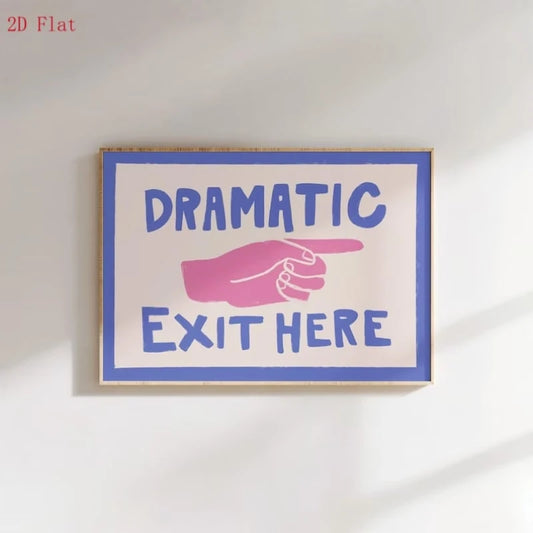 Retro Purple Exit Signs Canvas Wall Art Print | Home Decor Canvas Wall Art Peaceful Pleasures Health and Wellness G3695 30x40cm Metal Framed
