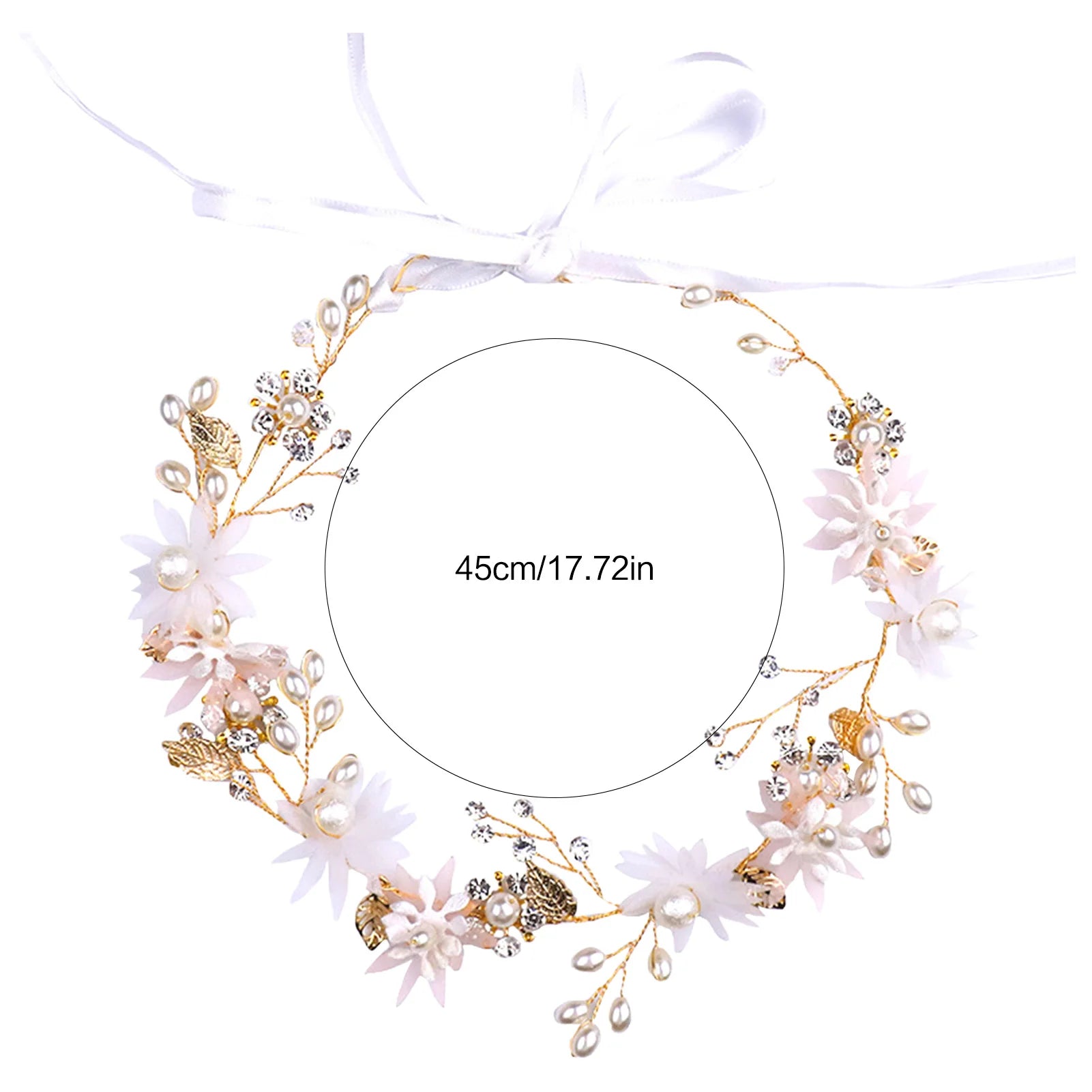 Bridal Hair Accessories Set Pink Flower Headband And Hairpin For Wedding Dress Peaceful Pleasures Health and Wellness