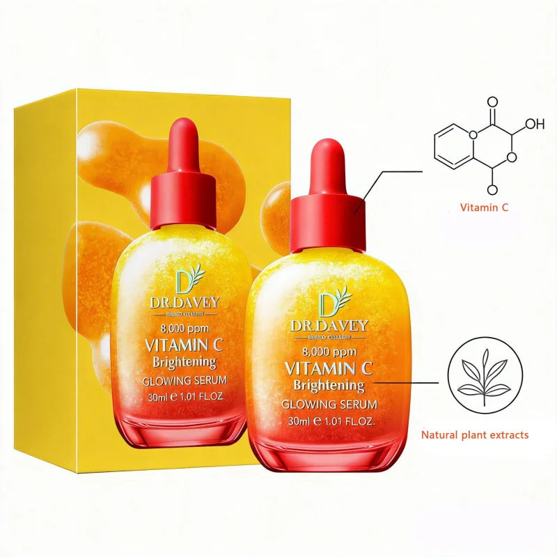30ml Vitamin C Brightening Glowing Serum Four Seasons Skincare Moisturizing Facial Care Suitable for Men and Women Portable Peaceful Pleasures Health and Wellness