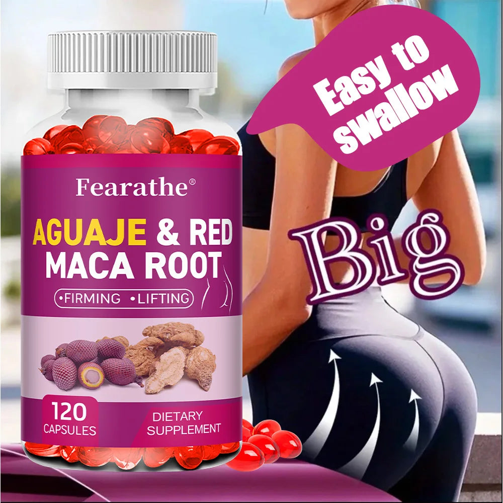 Organic Aguaje with Red Maca Root Extract Supports Full & Firming Buttocks and Immune Health 120 Capsules Peaceful Pleasures Health and Wellness