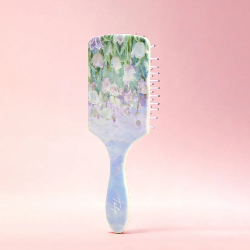 Tulip Oil Painting Air Cushion Hairbrush – Anti-Static Detangling