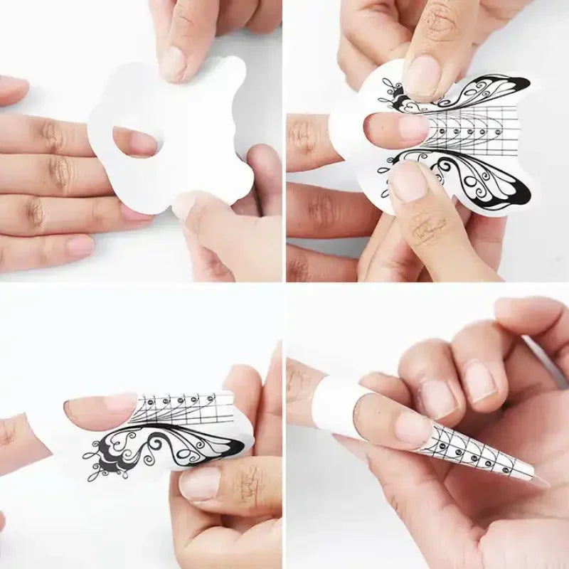 Acrylic Tool, Nail Gel Sticker Art Guide Mold, Manicure Stencil, French Nail Form Tips, 50 100Pcs, Acrylic UV Gel Extension Curl Peaceful Pleasures Health and Wellness