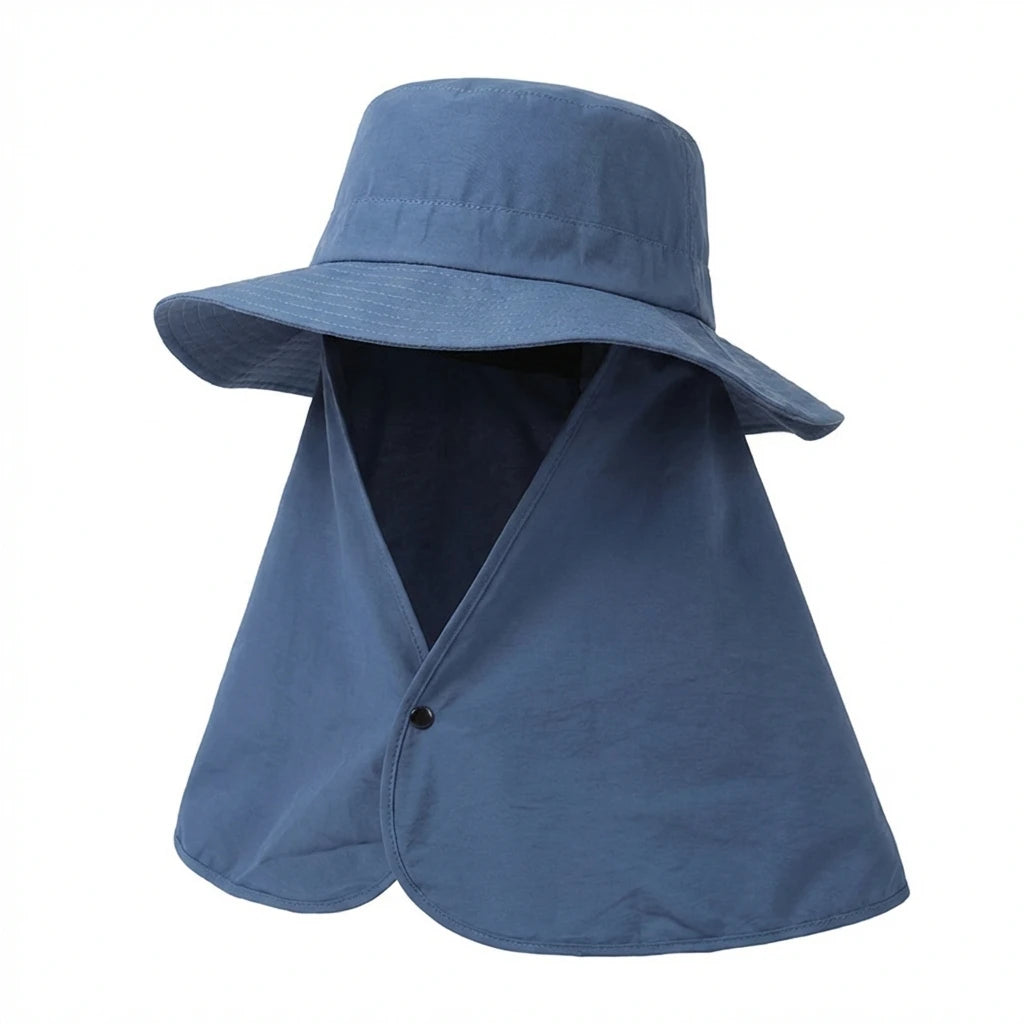 Women Sun Protect Hat Wide Brim UV Protect Outdoor Fishing Hat Adjustable Lightweight for Summer Peaceful Pleasures Health and Wellness Navy blue