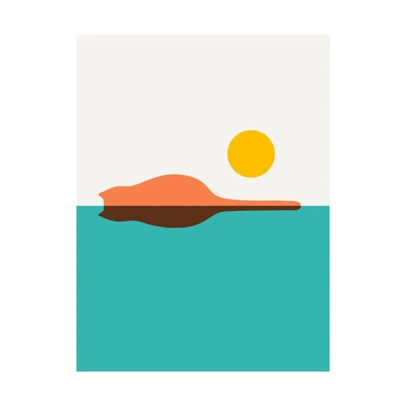 Scandinavian Minimalist Cat Canvas Wall Art | Abstract Poster
