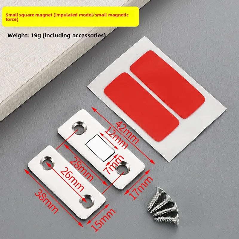 Magnetic Cabinet Catch L-Shaped Punch-Free Invisible Door Closer