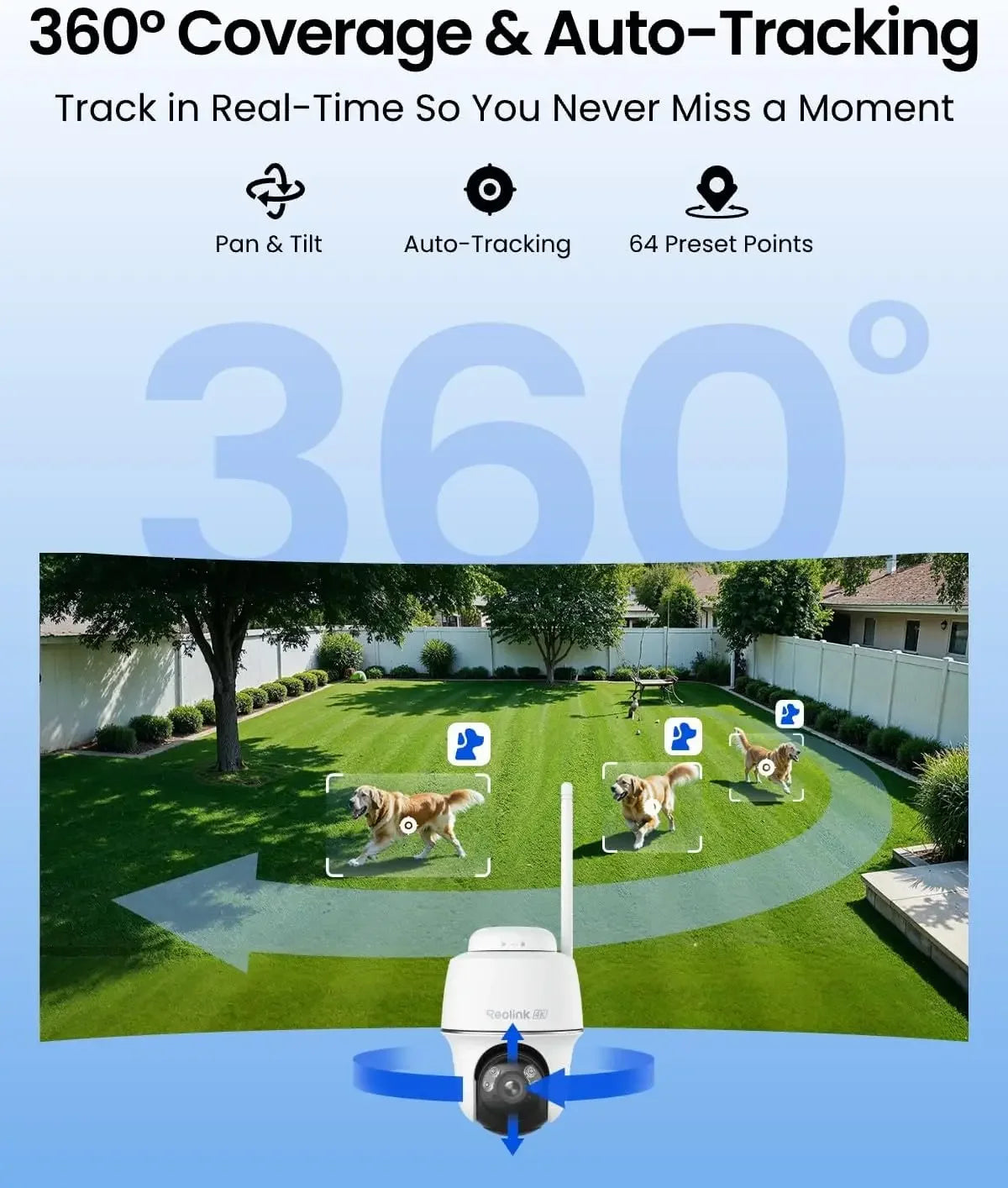 4K Solar Wireless Outdoor Security Camera with 360° Pan Tilt, Color Night Vision, Wi-Fi 6, No Subscriptions Peaceful Pleasures Health and Wellness