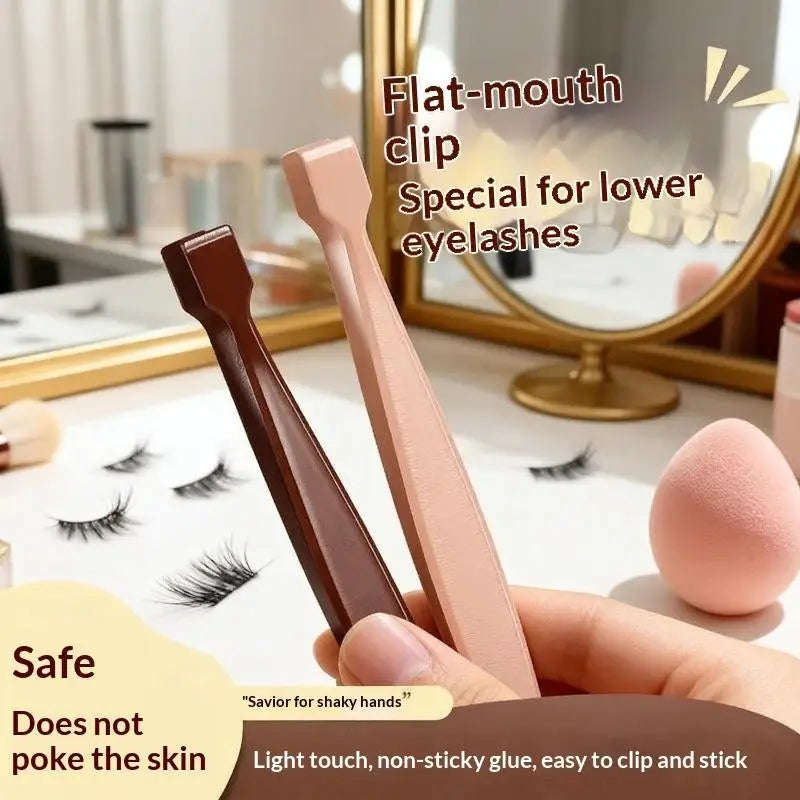 Non-Slip Eyelash Cluster Tweezers | Pro False Lash Applicator