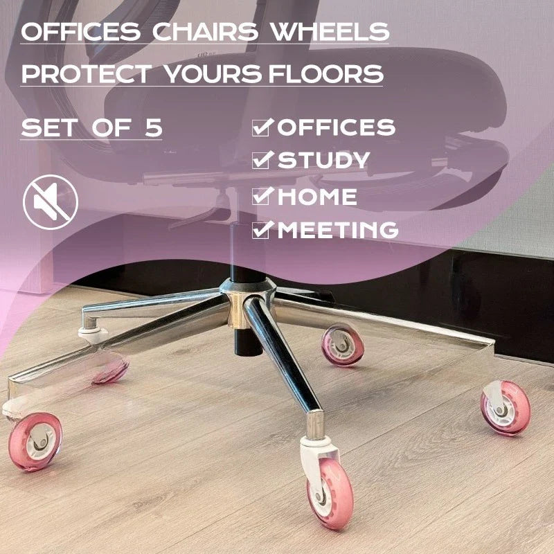 5-Pack Soft Rubber Swivel Caster Wheels | Furniture & Baby Crib