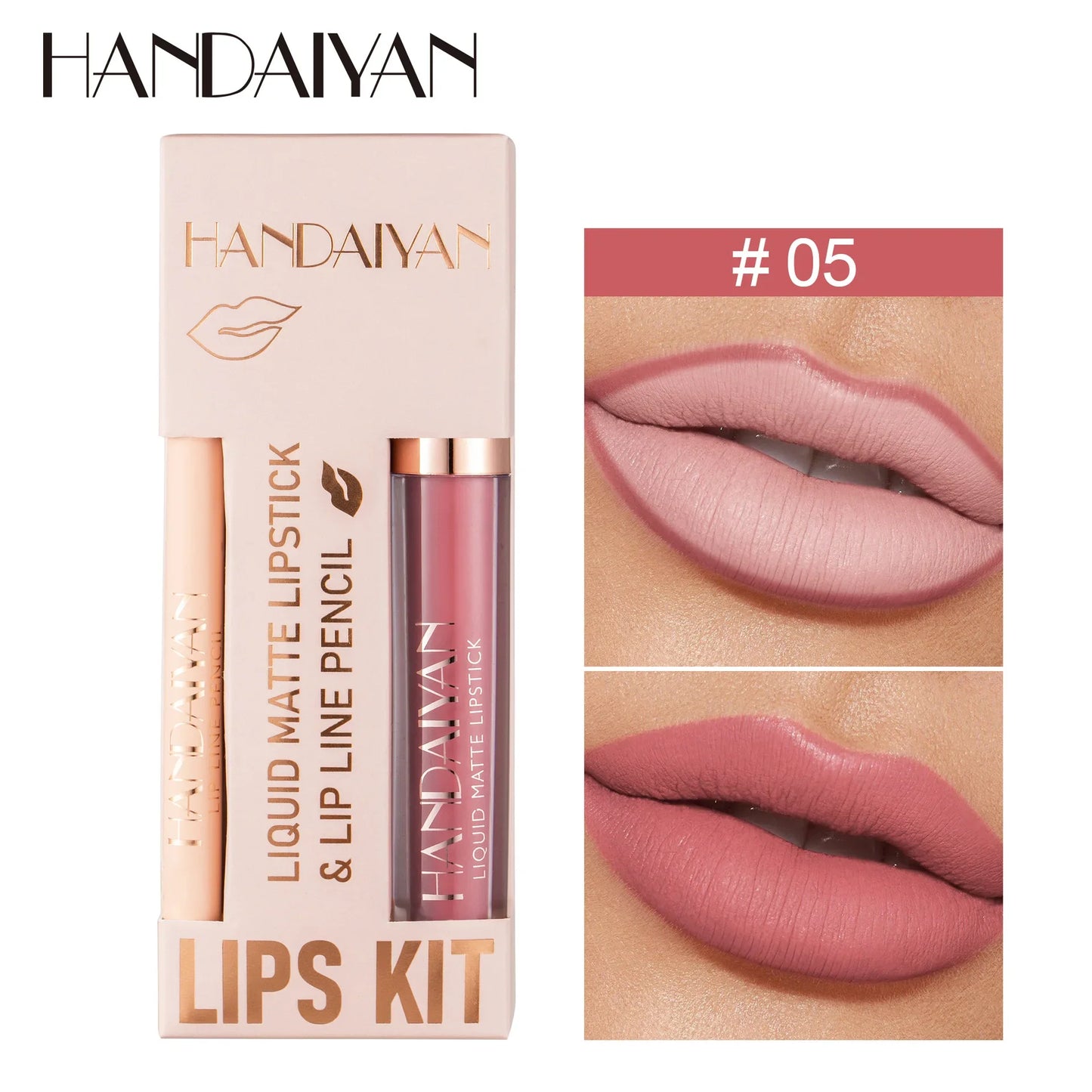 Handaiyan 2-in-1 Matte Lipstick & Lip Liner Set | 12 Shades