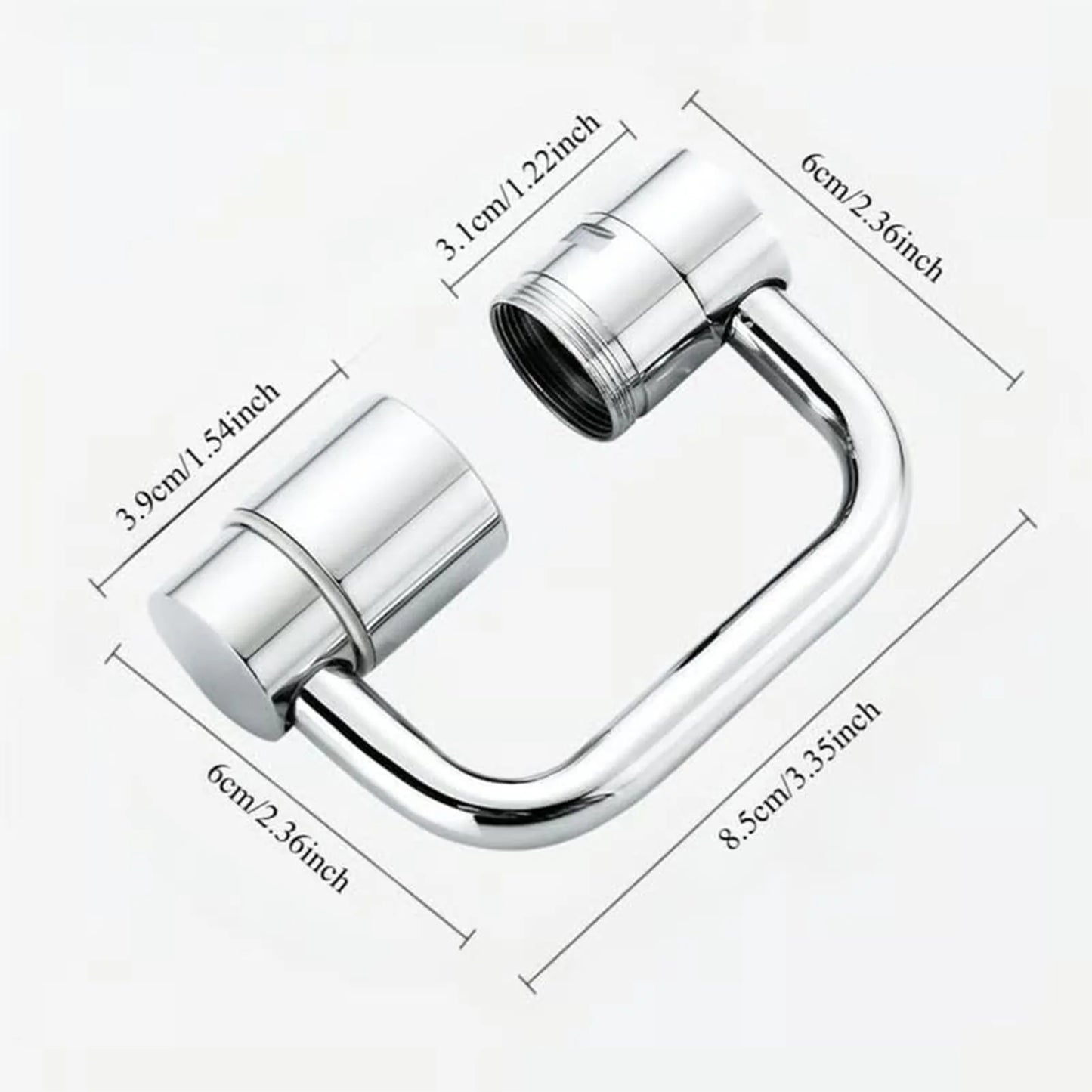 Flexiflow Rotating Faucet Extender Stainless Steel Valve Core Corrosion-Resistant for Kitchen Bathroom Restroom Peaceful Pleasures Health and Wellness