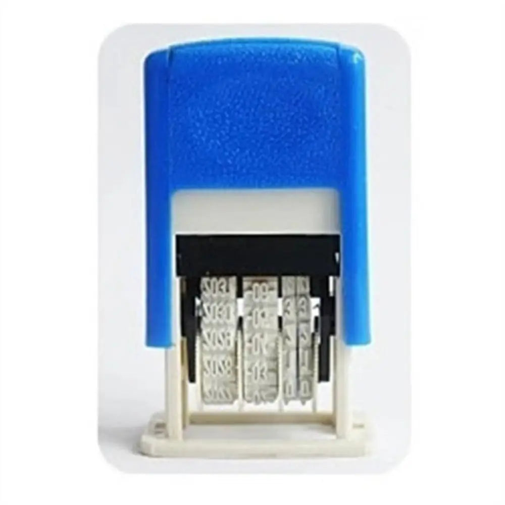 Universal DIY Stamp 4mm Self-Inking Self-Inking Stamps Handle Account Stamp Date Wheel Stamp Date Stamps Automatic Ink Return Peaceful Pleasures Health and Wellness Sky blue