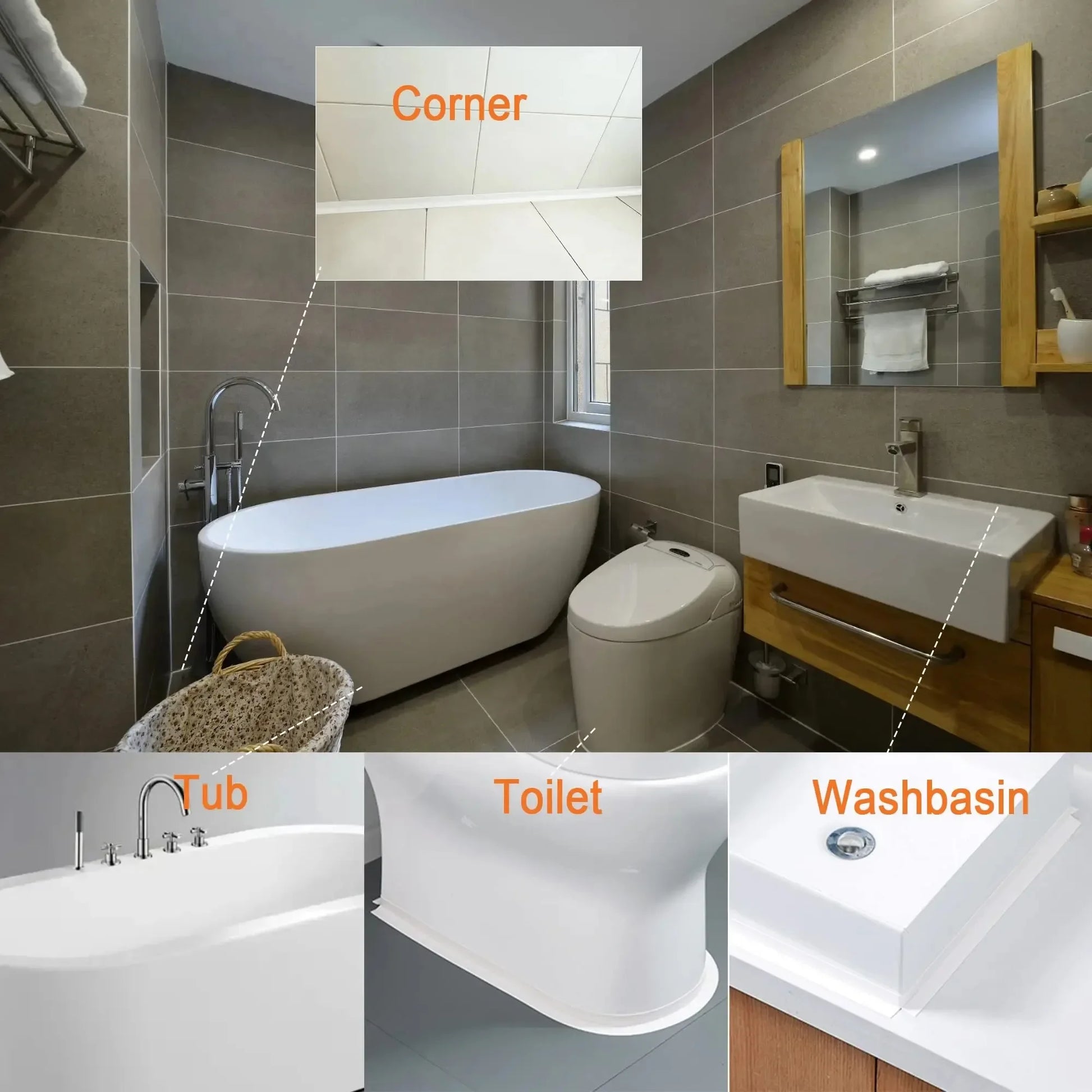 Waterproof Self-Adhesive Caulk Strip – Kitchen & Bathroom Seal Waterproof Caulk Strip Peaceful Pleasures Health and Wellness