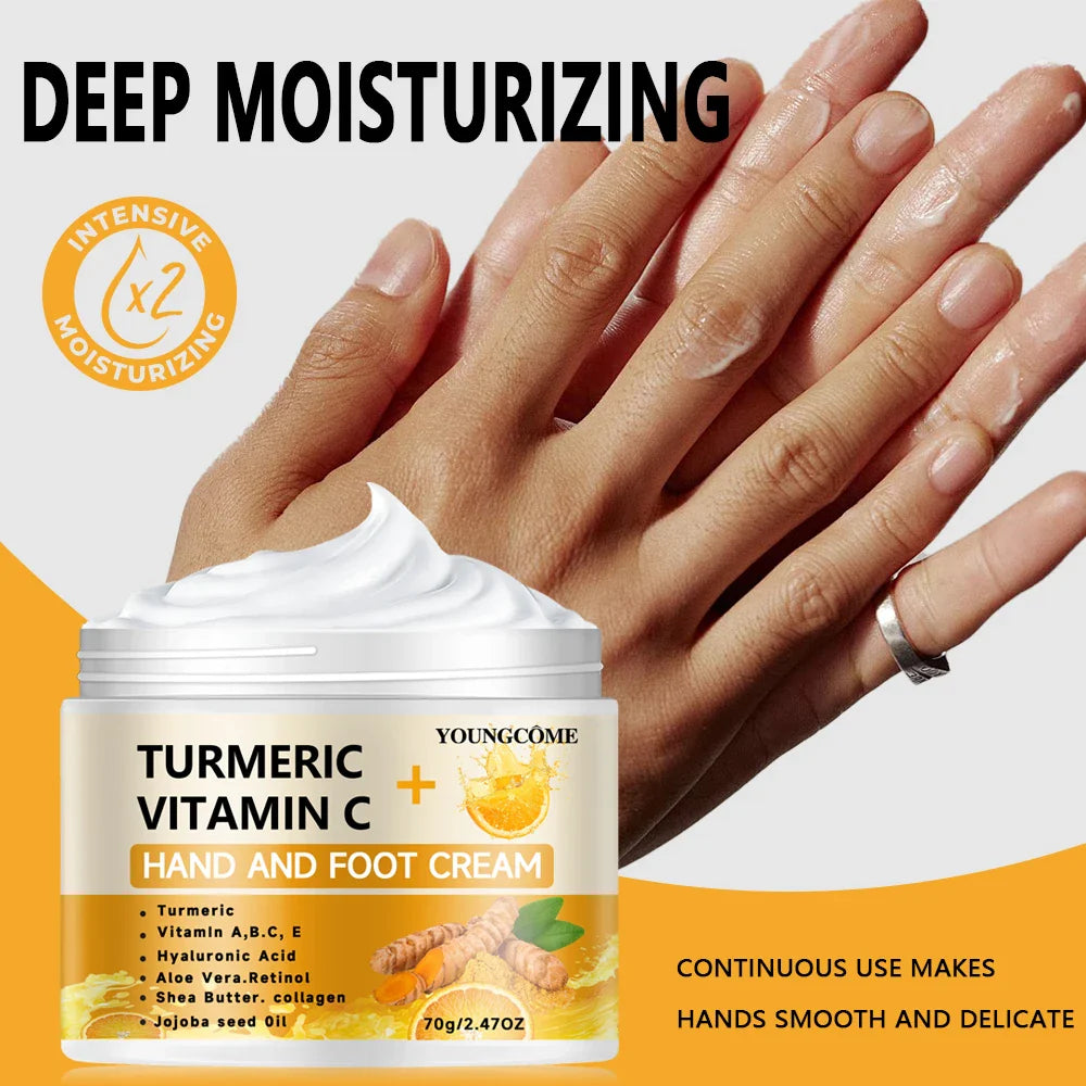 Turmeric Hand & Foot Cream – Retinol, Hyaluronic Acid | YOUNGCOME