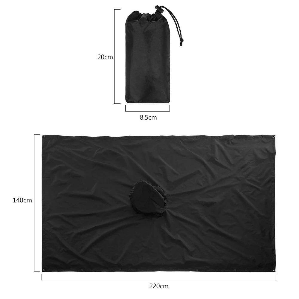 3-in-1 Picnic Mat Blanket Sun Shelter Waterproof Rain Poncho