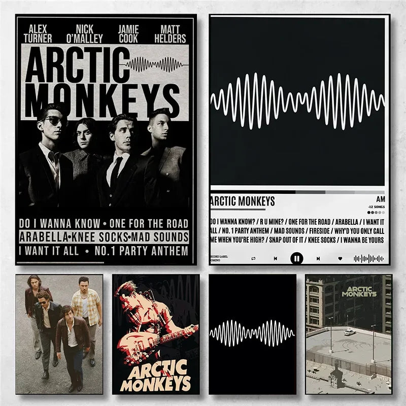 Arctic Monkeys Vintage Rock Band Canvas Wall Art Poster | Unframed