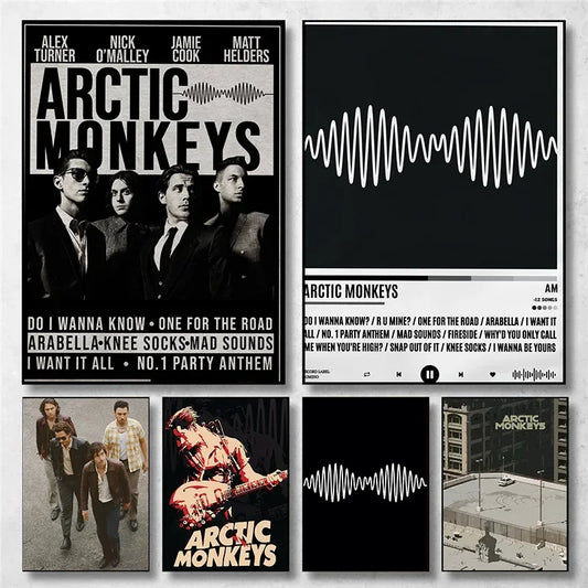 Arctic Monkeys Vintage Rock Band Canvas Wall Art Poster | Unframed Canvas Wall Art Peaceful Pleasures Health and Wellness