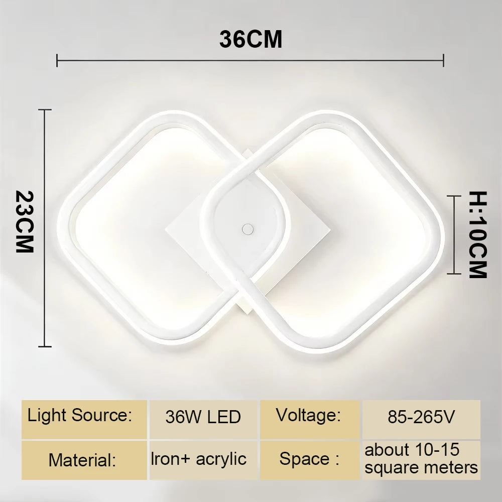 RUNTOIN LED Chandelier Ceiling Light – 3 Colors, Modern Lamp LED Ceiling Light Peaceful Pleasures Health and Wellness WH-D2F 3-Color light