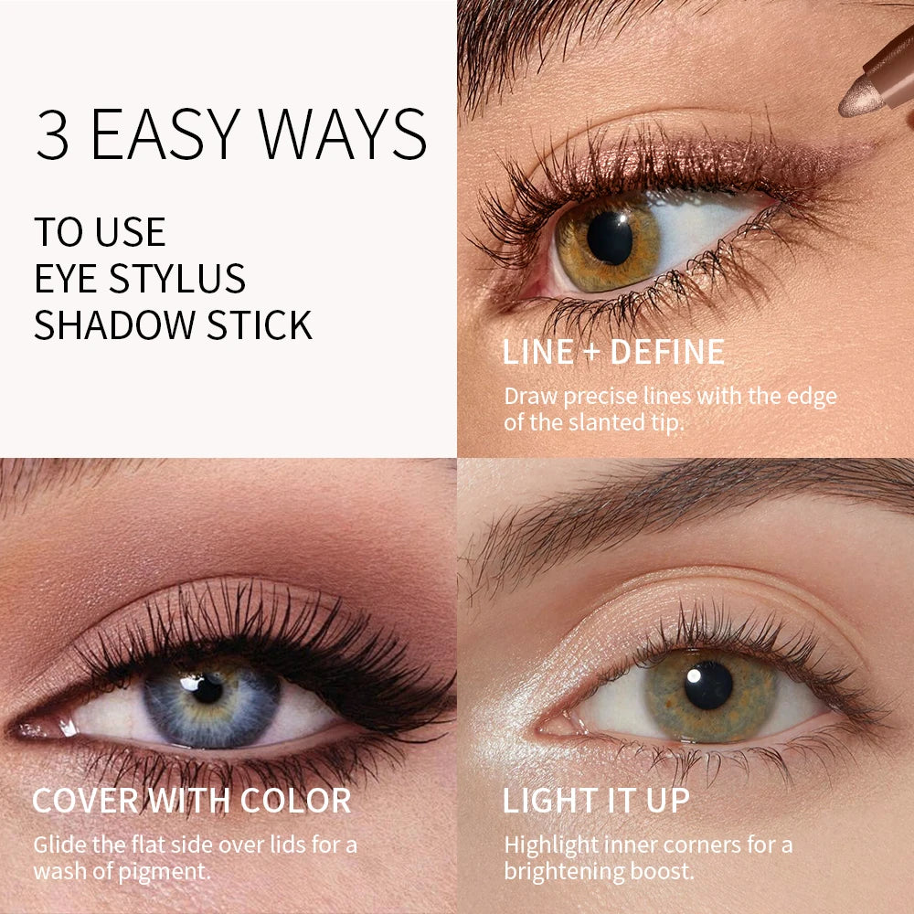 Eye Stylus Shadow Stick Long Lasting Makeup Effect Waterproof Sweat Resistant Circular Design Matte Pearl Tones Eye Shadow Pen Peaceful Pleasures Health and Wellness