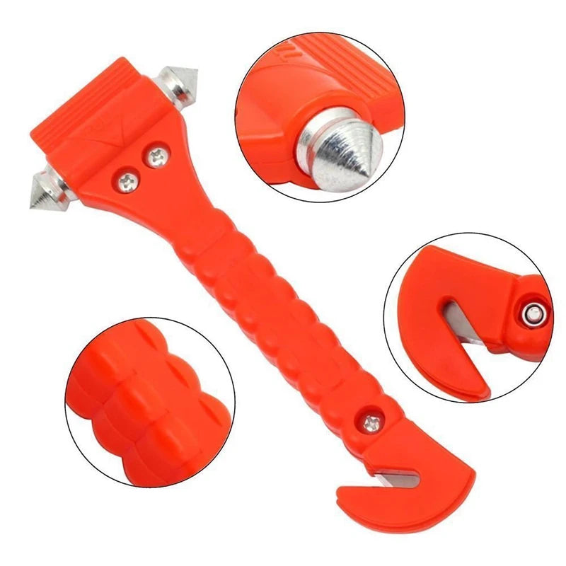 Two-in-one escape window-breaking tool hammer stainless steel in-car life-saving hammer emergency self-rescue Peaceful Pleasures Health and Wellness