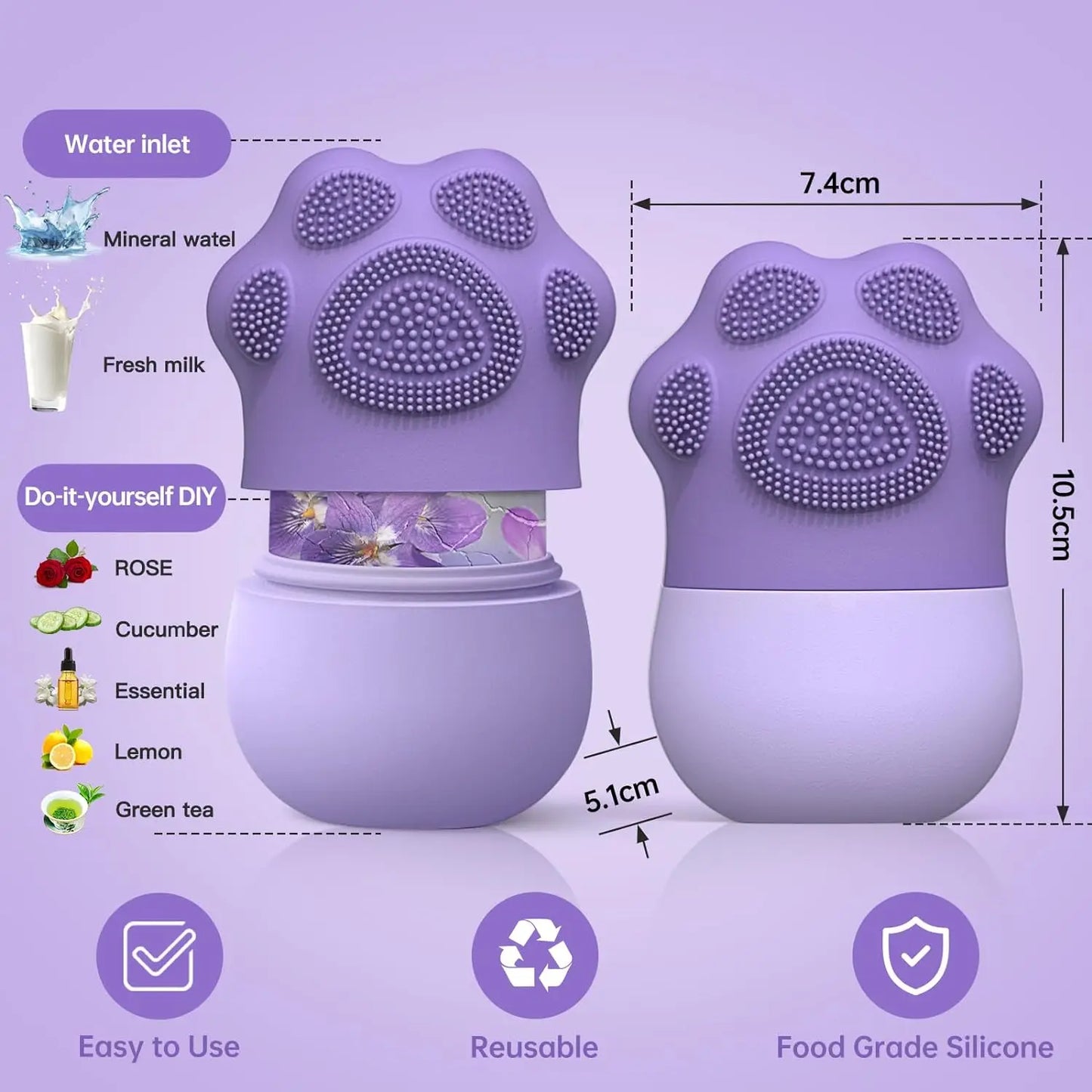 Silicone Facial Ice Roller – Reduce Puffiness & Massage Face