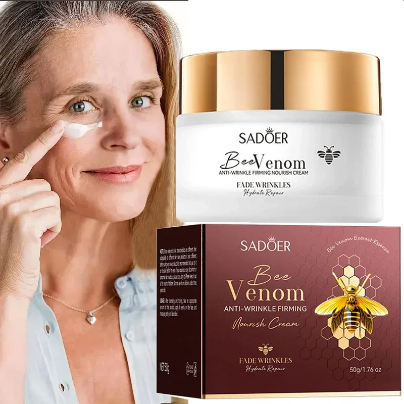 New Bee Venom Anti-aging Face Cream Fade Wrinkle Firming Lifting Facial Cream Forehead Wrinkle Removal Moisturizing Skincare 50g Peaceful Pleasures Health and Wellness