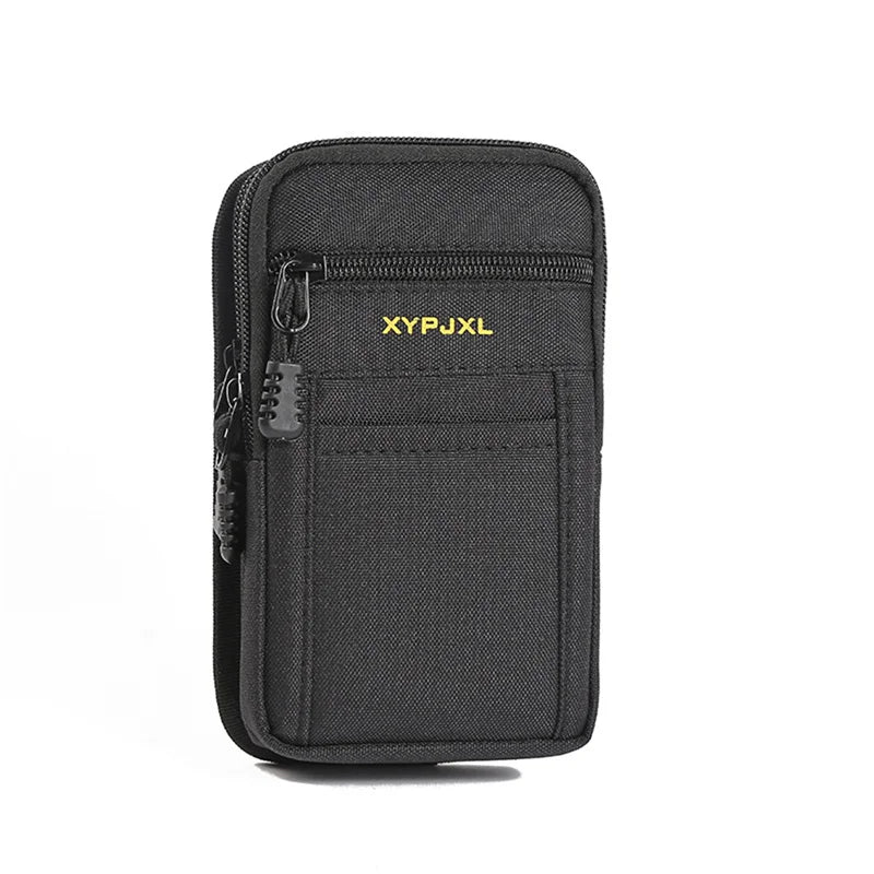 Men Bag Universal Multi-color Vertical Black Portable Belt Change Key Hanging Waist Storage Bags Mobile Phone Waist Bag Peaceful Pleasures Health and Wellness black