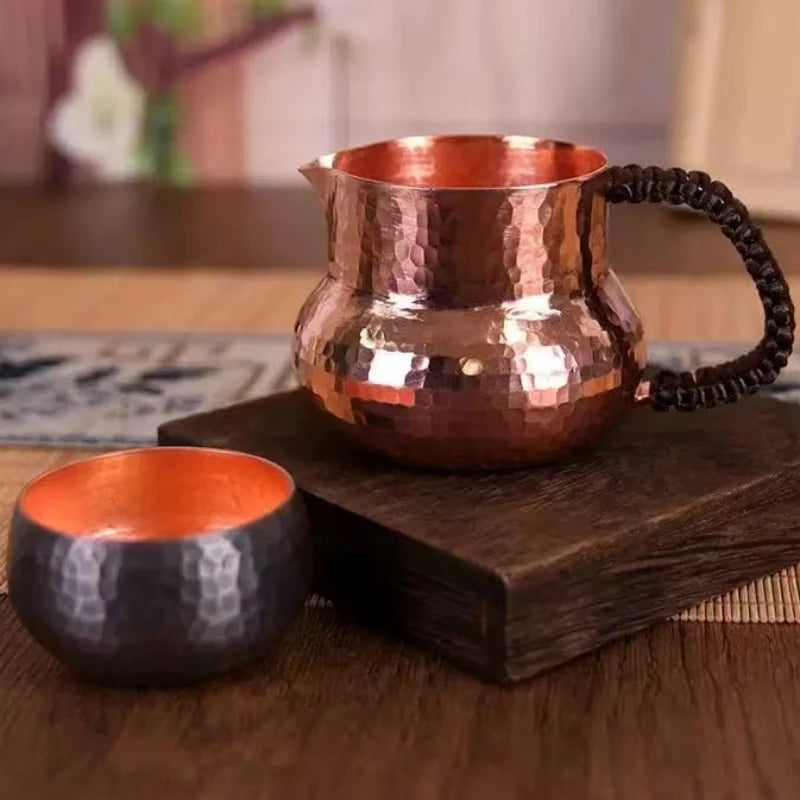 Handcrafted Pure Copper Coffee Mug Creativity Retro Weave Handle Moscow Water Mule Breakfast Cup Moscow Drinkware Tableware Peaceful Pleasures Health and Wellness