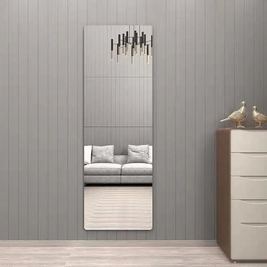 Self Adhesive Acrylic Mirror Flexible Waterproof Stickers Tiles for Art Door Wardrobe Wall Bathroom Decor Home Mirror Decal Peaceful Pleasures Health and Wellness 40x40cm