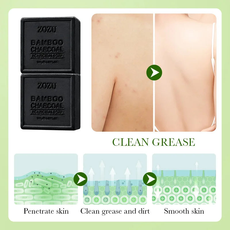 Bamboo Charcoal Cleansing Soap with Foaming Net | Deep Clean