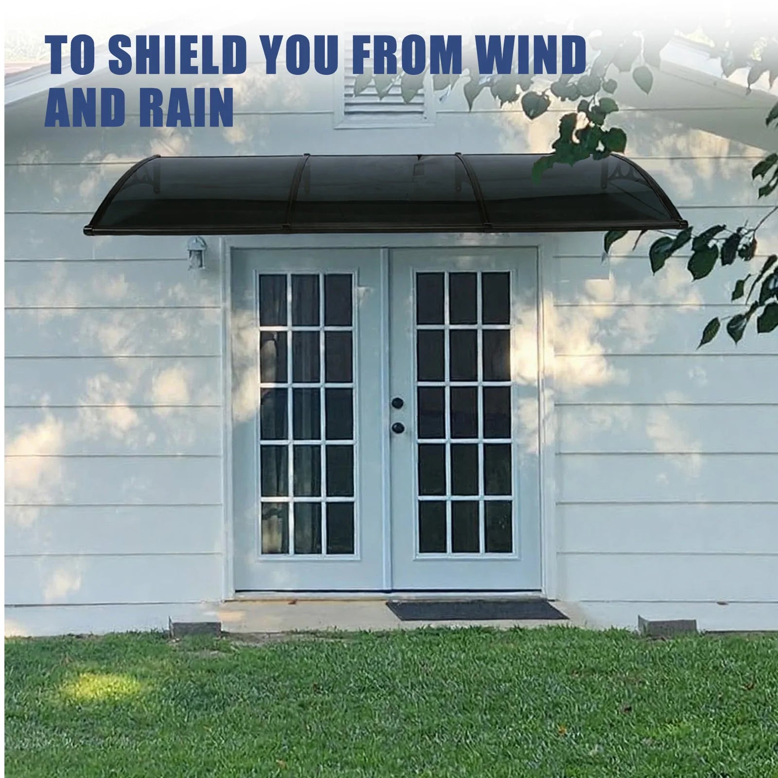 Aluminum Patio Awning with Polycarbonate Cover Peaceful Pleasures Health and Wellness