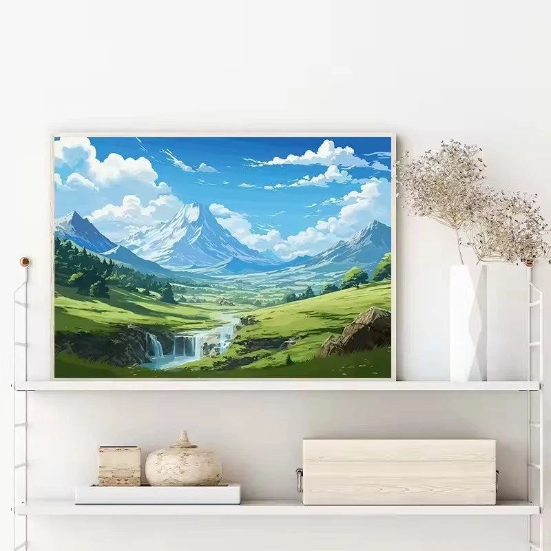 Aestheticism Anime Scenes Posters Sakura Tram Train Ocean View Landscape Prints Canvas Painting Wall Art Picture for Home Decor Peaceful Pleasures Health and Wellness