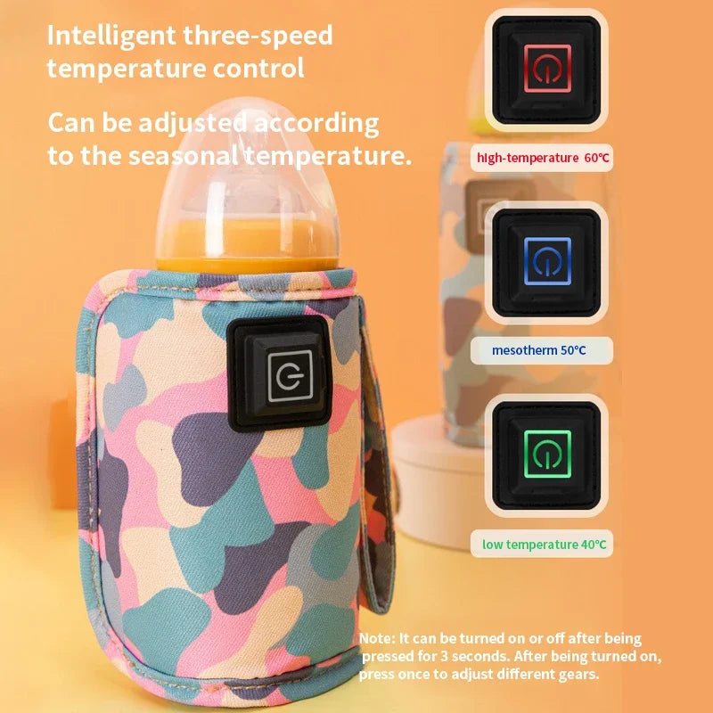 Portable USB Electric Baby Milk Bottle Warmer Heater with Temperature Control for Travel Stroller Insulated Bag Feeding Keep Peaceful Pleasures Health and Wellness