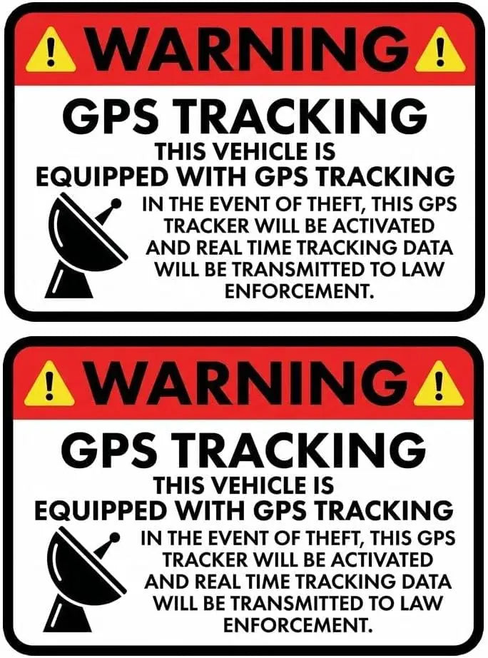 Funny Tracking Warning Car Stickers – 2-Pack 120mm Decals