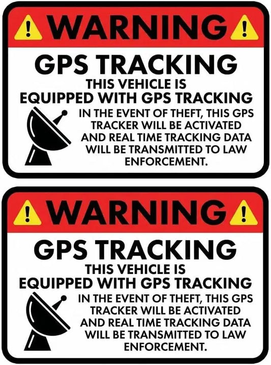 Funny Tracking Warning Car Stickers – 2-Pack 120mm Decals Car Sticker Decal Peaceful Pleasures Health and Wellness Default Title