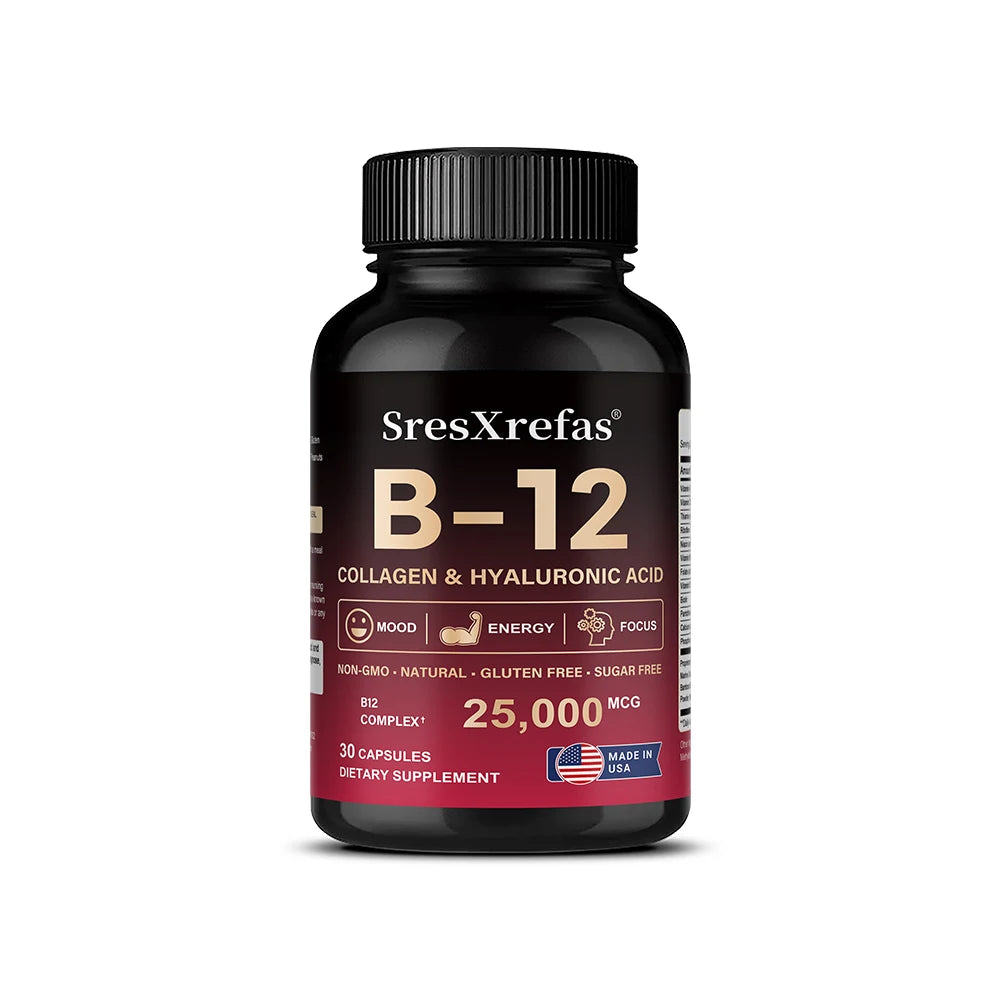 Vitamin B12 with Collagen & Hyaluronic Acid | Energy & Mood Support