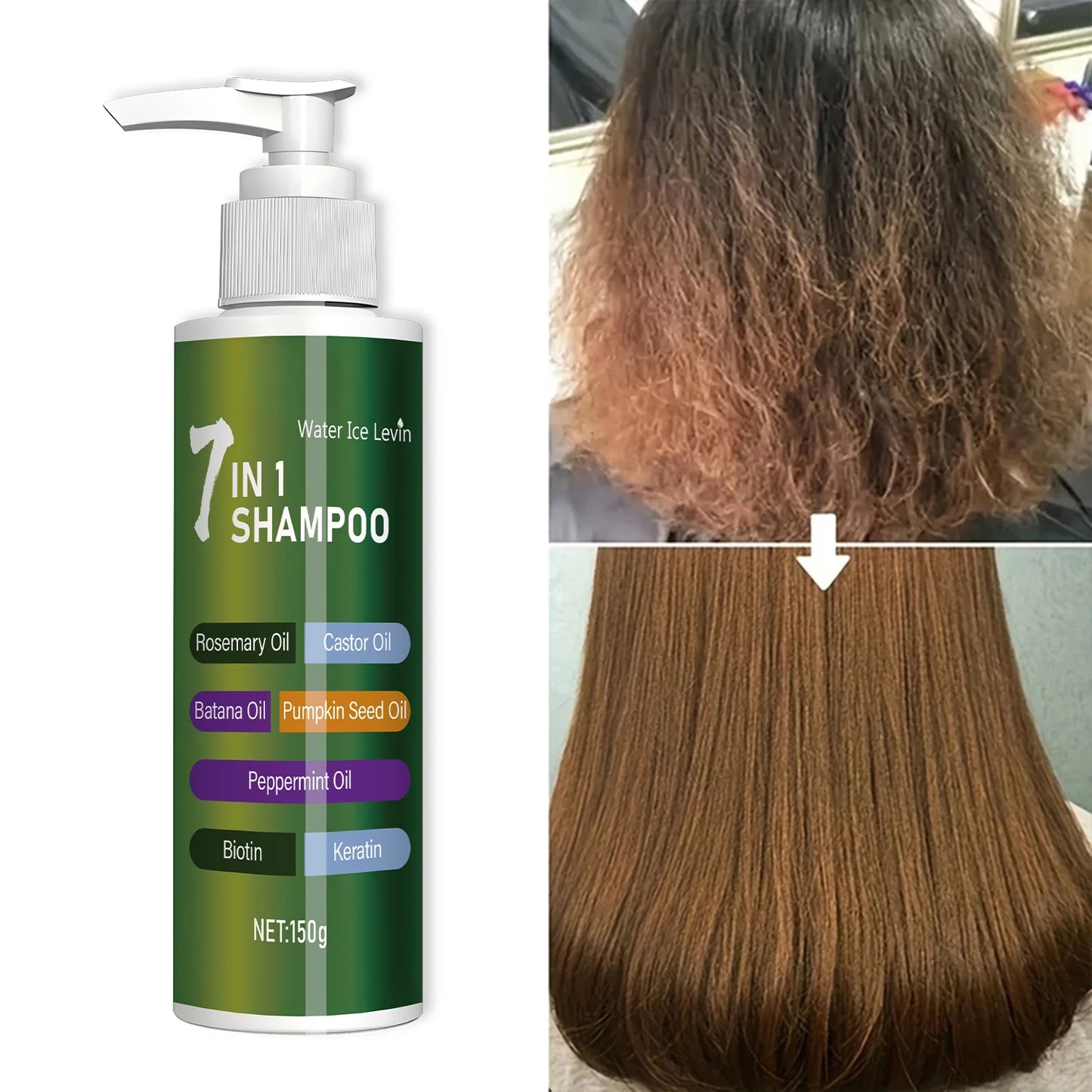 7-in-1 Shampoo, Rich in Rosemary, Batana, and Castor Oil, Gently Cleanses and Controls Oil, Provides Moisturizing and Hydrating Benefits, Prevents Hair from Becoming Tangled, Suitable for All Hair Types Peaceful Pleasures Health and Wellness