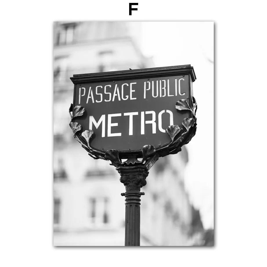 Vintage Car Canvas Wall Art | Nordic Black & White Paris Print