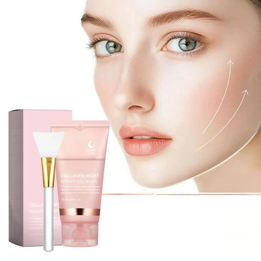 Facial Mask Collagen Night Wrapping Peel Off Brighten Deeply Hydrating Firming Mask Elasticity Reduce Sagging Dullness Care Mask Peaceful Pleasures Health and Wellness