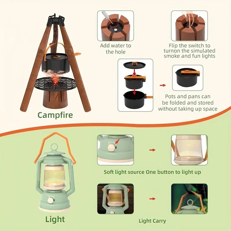 Kids Camping Explorer Set – Tent, Campfire & Binoculars Toy