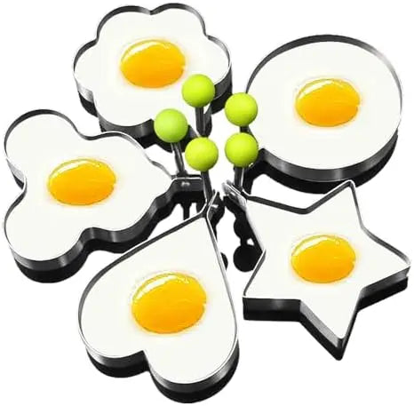 5-Piece Stainless Steel Egg & Pancake Ring Mold Set | Non-Stick