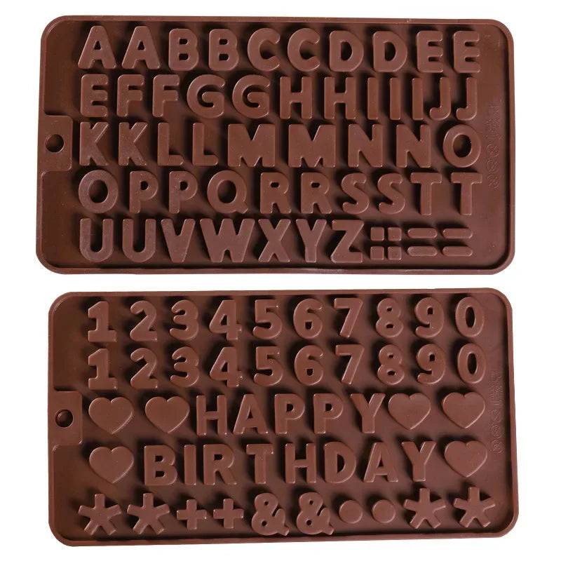 Number & Letter Silicone Baking Mold – Chocolate & Cake