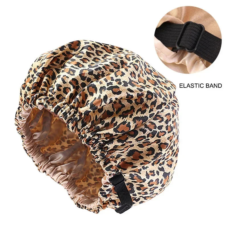 Double Layer Satin Sleep Bonnet | Adjustable Night Cap