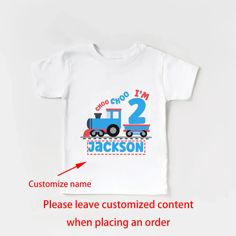 Custom Choo Choo I'm 2 Toddler Shirt | 2nd Birthday Train Tee