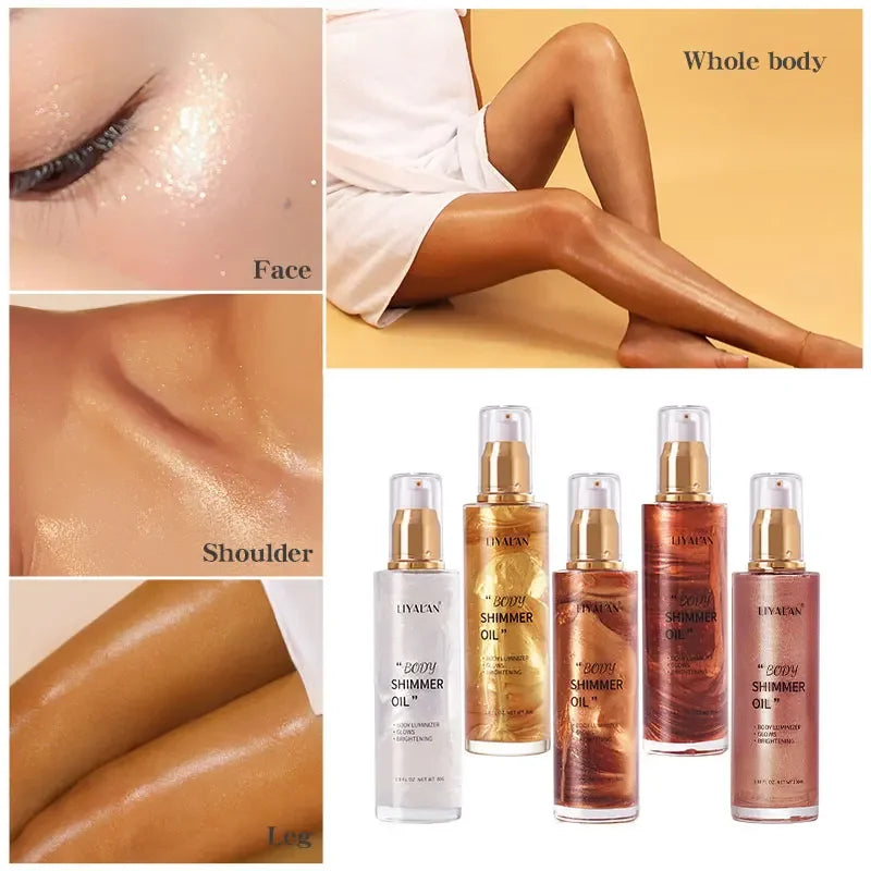 Body Shimmer Oil – Liquid Highlighter & Glow Illuminator 100ml Peaceful Pleasures Health and Wellness