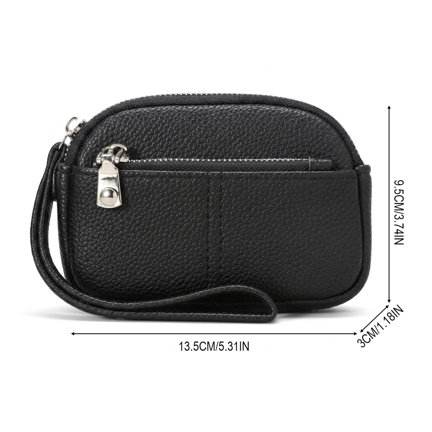 Korean Style Double Zipper Mini Pouch Key And Coin Organizer Bag With Large Capacity Peaceful Pleasures Health and Wellness