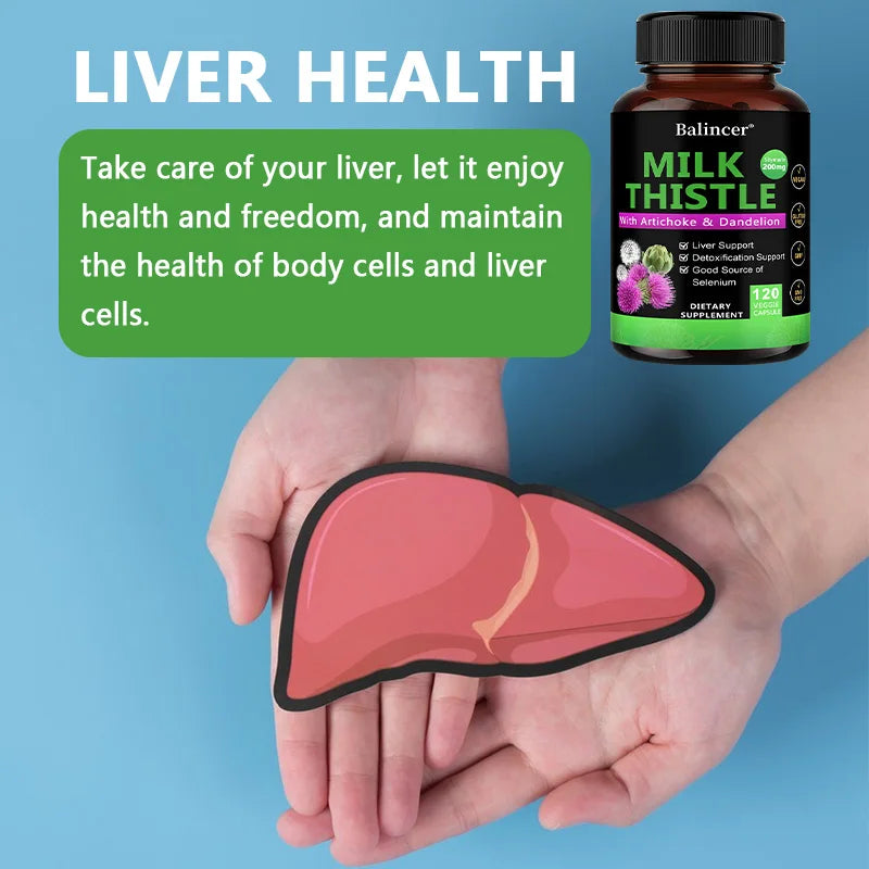 Balincer Liver Detox Cleanse Capsules - Milk Thistle & Dandelion Extract, Liver Support, Repair, Antioxidant & Fat Metabolism Peaceful Pleasures Health and Wellness