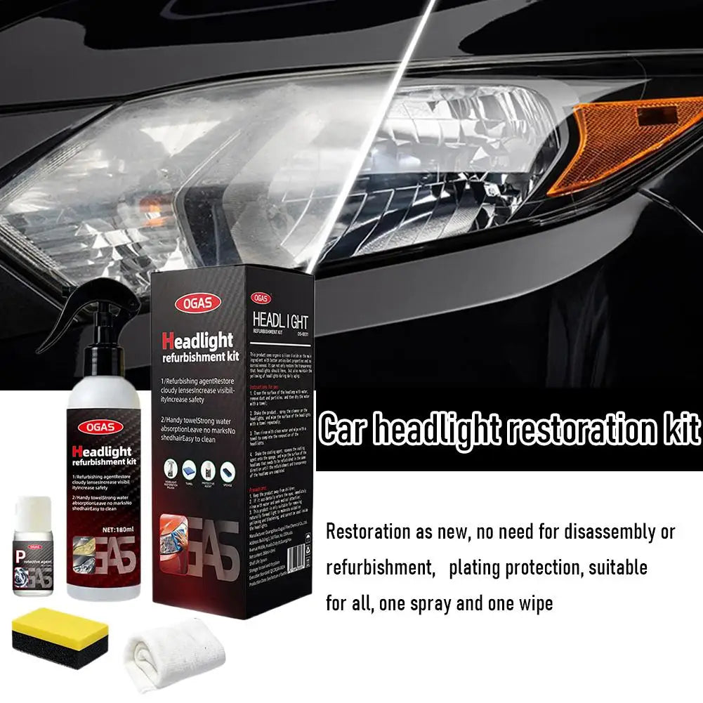 Car Headlight Restoration Kit Headlight Refurbishment Agent Car lights Polisher Kit for Yellowing Haze Removal ImproveVisibility Peaceful Pleasures Health and Wellness