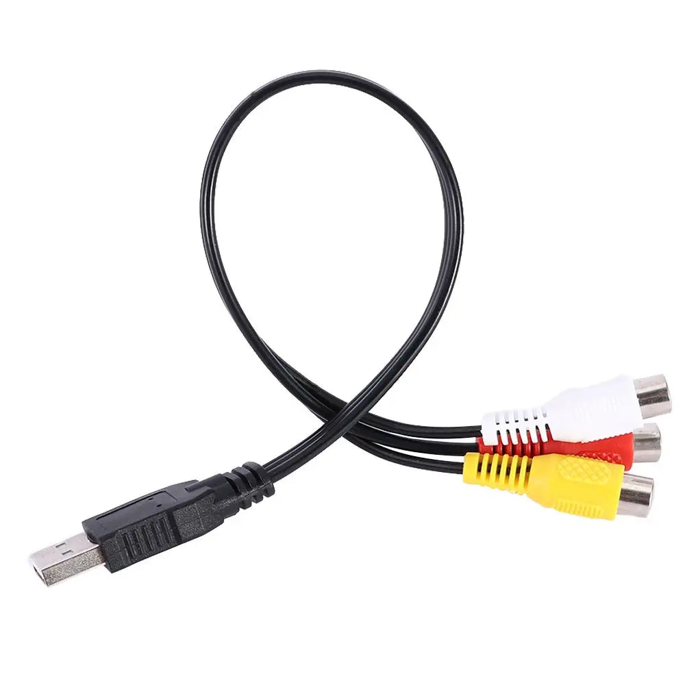 Durable Male To Female 3-RCA Female AV Cord Video Adapter Video Cables Cable Converter Peaceful Pleasures Health and Wellness