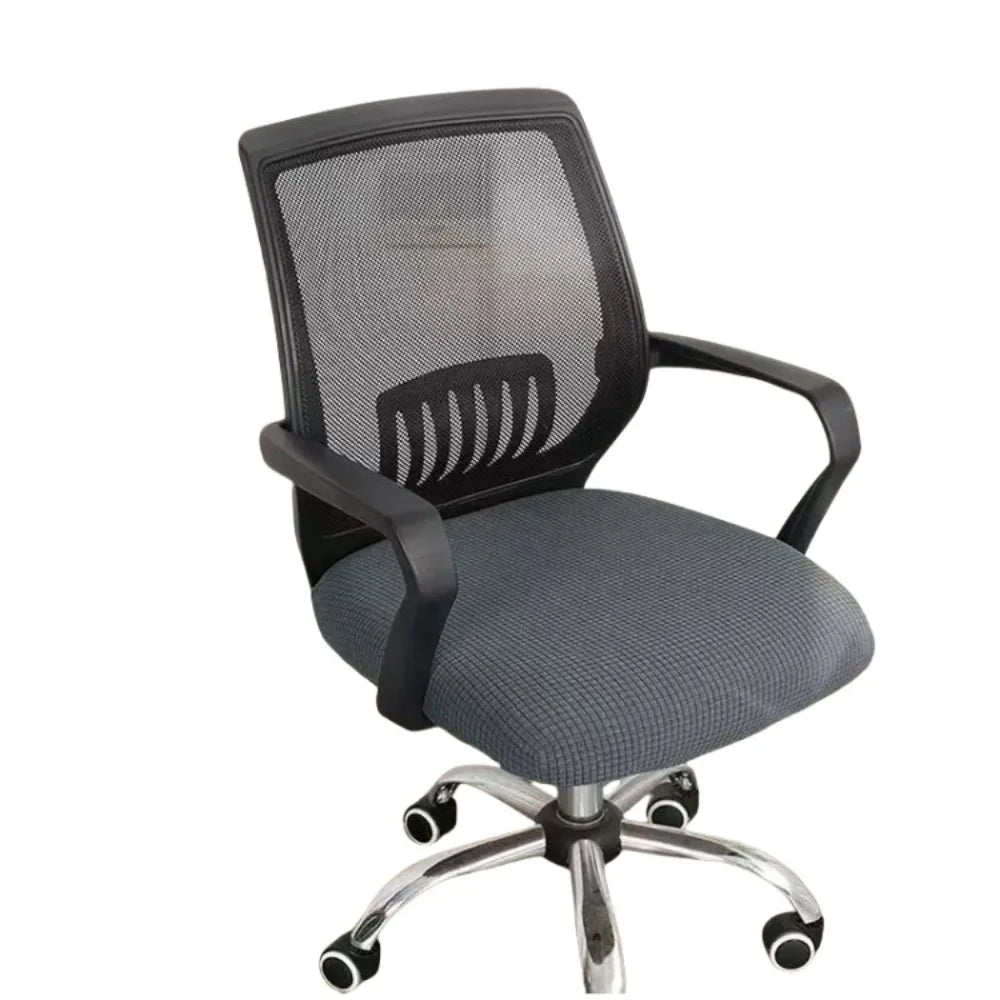 New Velvet Office Chair Seat Covers Thickened Washable Chair Dustproof Cover Removable Solid Color Chair Cover Peaceful Pleasures Health and Wellness Grey