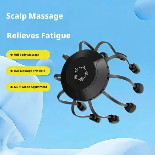 Multifunction Electric Head Massager Octopus Scalp Massager Multidimensional Smart Meridian Dredging Relax Stress Relief for Peaceful Pleasures Health and Wellness
